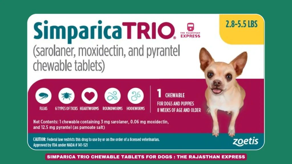 "Simparica Trio dosage chart for dogs based on weight"
"Dog receiving the correct Simparica Trio dose for effective parasite control"
"Simparica Trio packaging showing proper dosage instructions for dogs"